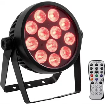 Foco LED EUROLITE 4C-12 Silent delgado 12W RGBW – proyector compacto de escenario/ambiente