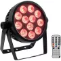 Foco LED EUROLITE 4C-12 Silent delgado 12W RGBW – proyector compacto de escenario/ambiente