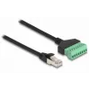 Cable DeLOCK RJ45 Cat.6 conector macho a adaptador de regletas de conexión 30 cm negro verde