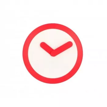 NeXtime Reloj 2615ro Focus, Ø25 cm, reloj de pared, blanco/rojo