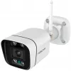 Cámara de vigilancia Wi-Fi Foscam V8P blanca 8MP (3840x2160), WLAN de doble banda, foco y sirena de alarma integrados (V8P-W)