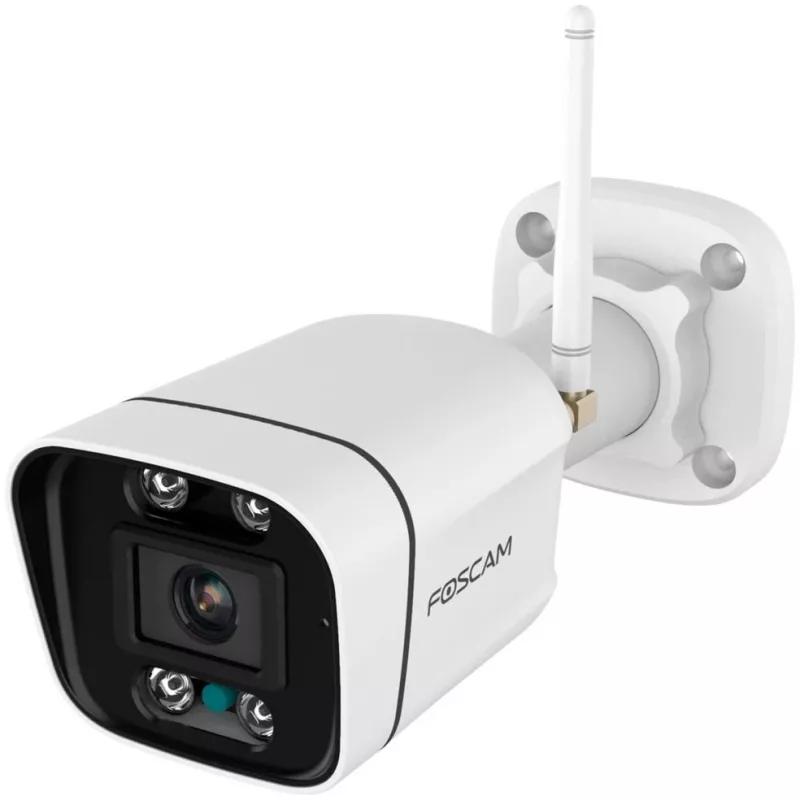 Cámara de vigilancia Wi-Fi Foscam V8P blanca 8MP (3840x2160), WLAN de doble banda, foco y sirena de alarma integrados (V8P-W)