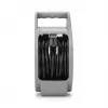 Alargador con carrete MONTIS MT189-10 — 10 m de cable retráctil, 2 tomas de corriente, gris, carcasa de plástico