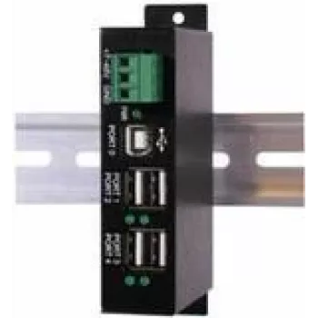 EXSYS EX-1163HMS-WT hub USB 2.0 de 4 puertos con protección contra sobretensión y rango de temperatura ampliado