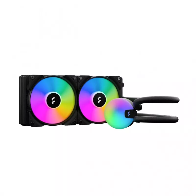Refrigeración líquida todo en uno Fractal Design Lumen S24 v2 RGB — Radiador de 240 mm, ventilador RGB de 120 mm, negro