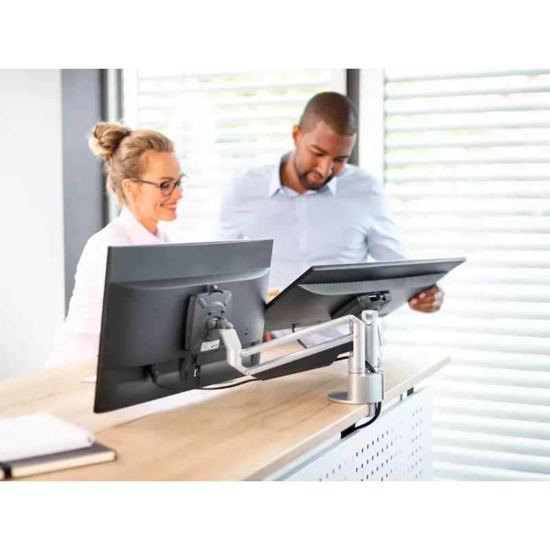 Novus CLU DUO C 990+4018+000 brazo para monitor de 2 piezas con fijación a mesa, negro