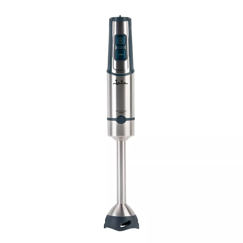 Jata JEBT1854 batidora de mano, 1500 W, 14500 rpm, cuchillas de acero inoxidable, Turbo, acero inoxidable / gris