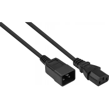 kabelmeister cable de extensión IEC conector macho IEC C20 a conector hembra IEC C13, negro, 1,00mm², 3m