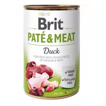 BRIT Pate&Meat Adult Duck - Alimento húmedo para perros - 400 g