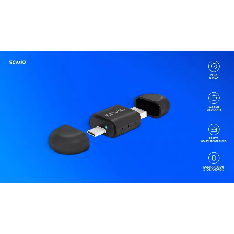 Savio TR-17 adaptador inalámbrico CarPlay y Android Auto