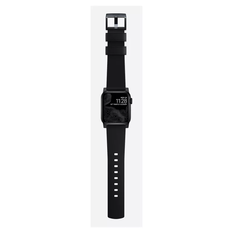 Correa Nomad Modern Strap negra de cuero activo con conector negro 42/44/45/49 ProV2