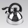 Hervidor Maestro MR1302 acero inoxidable 2,5 L, apto para inducción, silbato con tapa abatible, asa negra