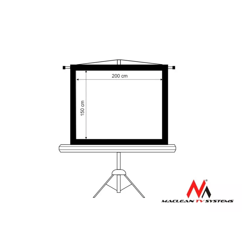 Pantalla de proyección con soporte de trípode MACLEAN MC-595 200×150 cm (100
