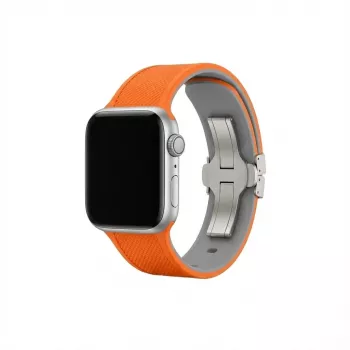 Correa de reloj GUAN Premium Plus para Apple Watch 38/40/41/42 mm – Naranja/gris
