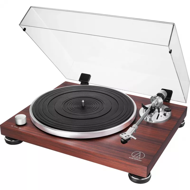Tocadiscos de accionamiento por correa Audio-Technica AT-LPW50BTRW marrón manual