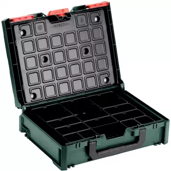 Organizador de herramientas Metabo metaBOX 100S Organizer – caja de almacenamiento modular para piezas pequeñas y accesorios