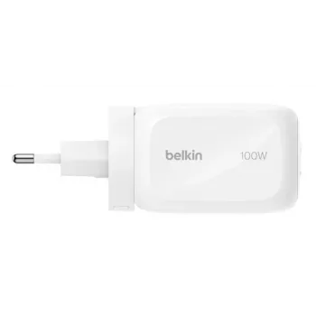 Cargador de pared Belkin BOOSTCHARGE 100W 2C1A WCH016HQWH con enchufe intercambiable