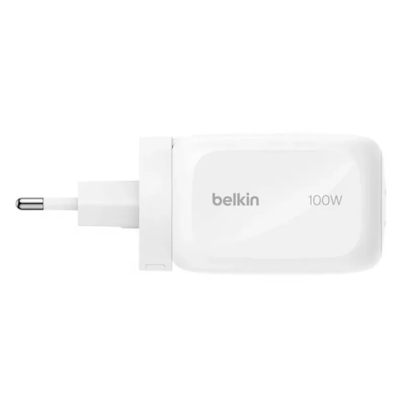 Cargador de pared Belkin BOOSTCHARGE 100W 2C1A WCH016HQWH con enchufe intercambiable