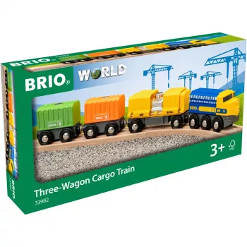 Tren BRIO Three-Wagon Cargo Train