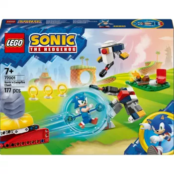 Juguete de construcción LEGO Sonic the Hedgehog 77001 Campfire Showdown Set de juego, 177 piezas, 1 minifigura, Edad 7+