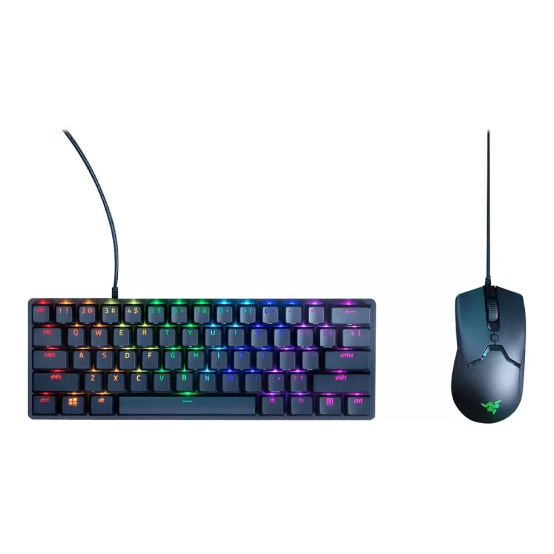 Teclado gamer Razer Huntsman Mini 60% Interruptor Opto-Mechanical Purple RGB LED NORD con cable