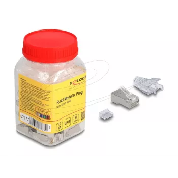 Conector RJ45 DeLOCK 67177 plateado transparente macho 50 uds.