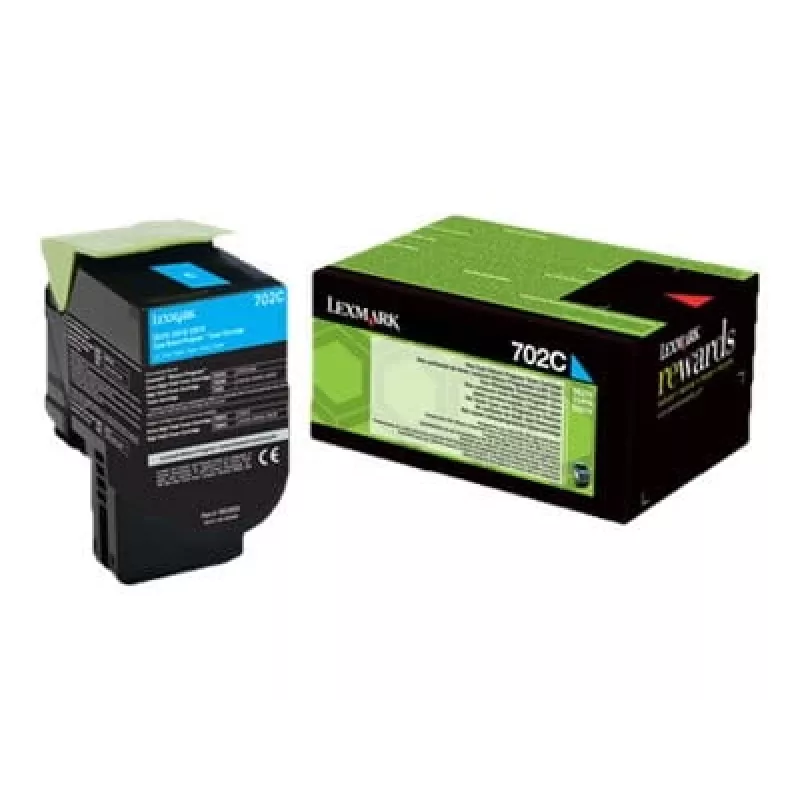 Cartucho de tóner Lexmark 702C R 1 ud. original cian