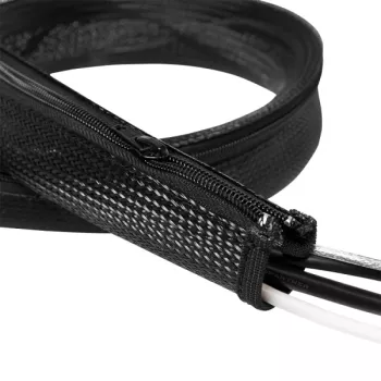 Tubo para cables LogiLink con cremallera, 2,0 m, gris de poliéster, resistente a la abrasión, a la tracción y a la deformación, resistente a los impactos, - 1 ud. (KAB0074)