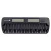 Cargador de baterías everActive NC-1600 — cargador universal DC para Li-Ion, compatible con 16 celdas, tamaños compatibles AA/AAA/C, negro, AC 100–240V 50–60Hz