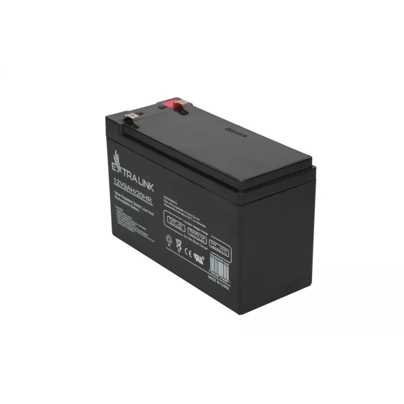Batería de plomo-ácido sellada (VRLA) 12V 9Ah Extralink – AGM, 1 ud., negro