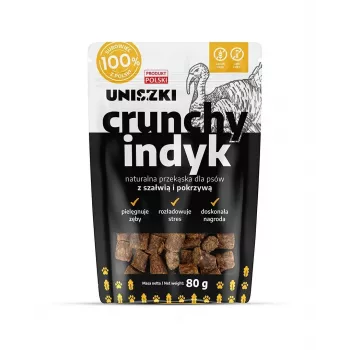 Snacks para perros UNISZKI Crunchy Turkey with Sage and Nettle 80 g – snacks dentales sin cereales, sin azúcar ni conservantes