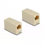 DeLOCK adaptador conector hembra RJ45 a conector hembra RJ45 UTP beige hembra/hembra