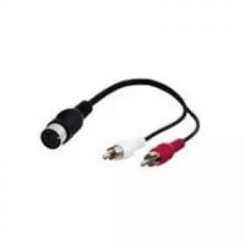 Wentronic Goobay cable adaptador DIN/RCA, 0,2 m - conector DIN hembra 180° (5 polos) > 2 conectores RCA macho (audio izquierda/derecha) (50004)