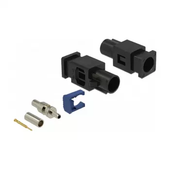 Conector macho coaxial DELOCK 89755 — FAKRA A macho, contactos dorados, 9,4×25,6×7,4 mm
