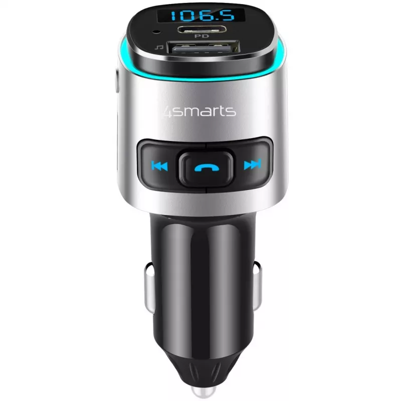 Transmisor FM 4smarts 456201 mechero negro plata AM FM Bluetooth