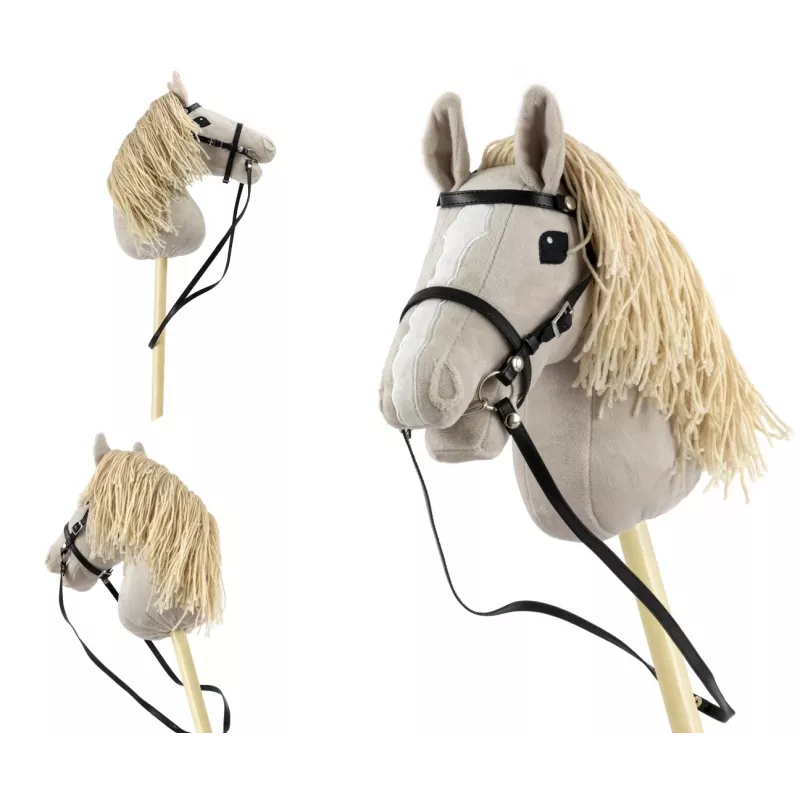 Caballo de palo de peluche Milly Mally 6626 Gris claro – peluche milly mally, caballo de palo para montar