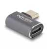 Adaptador USB DeLOCK 40 Gbps USB Type-C PD 3.0 100 W conector macho a conector hembra acodado izquierda/derecha 8K 60 Hz metal