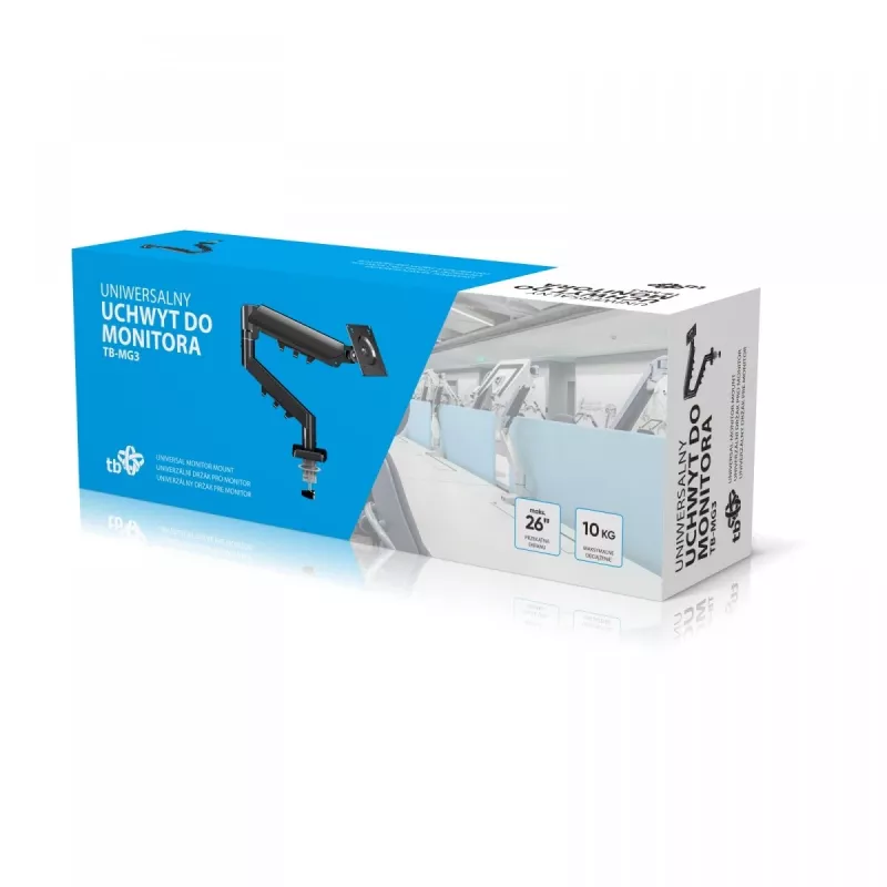Soporte de monitor con brazo de gas TB MG3 para pantallas de hasta 26 pulgadas, máx. 10 kg, VESA 100x100