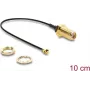 Cable coaxial DELOCK 67413, SMA a I-PEX MHF1, 1,13 mm, 0,1 m, negro
