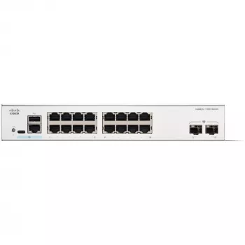 Switch gestionado Cisco Catalyst 1300-16T-2G — 16x Gigabit RJ-45, 2x 1GE SFP, L2/L3