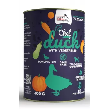 SYTA MICHA Chef pato con verduras - Comida húmeda para perros - 400 g