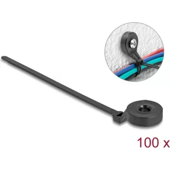 Brida para cables DELOCK 18915 180×6 mm negra, nailon, 180 mm de longitud, 6 mm de ancho