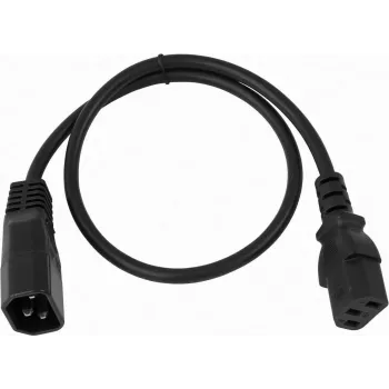 Cable alargador de alimentación Omnitronic 30235103, 3 hilos 0,75 mm², 0,6 m, negro