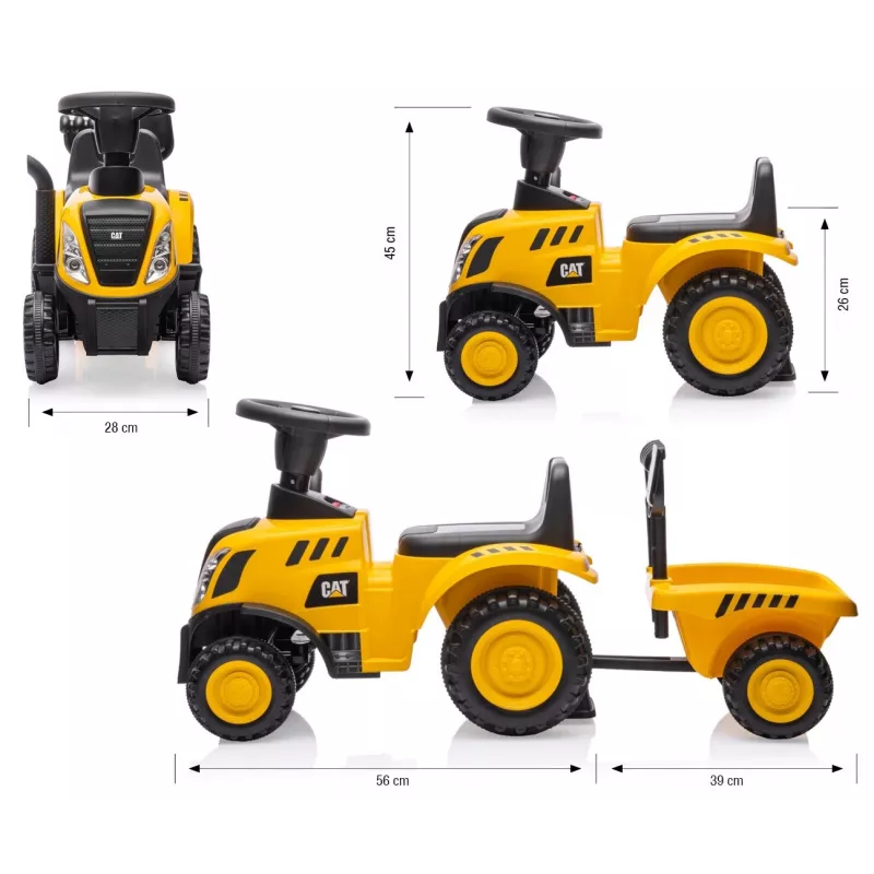 CAT Vehículo Tractor con remolque amarillo para montar