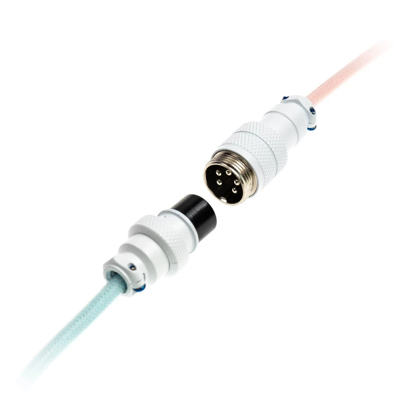 Cable en espiral Ducky Premicord Cotton Candy, USB Type-C a Type-A - 1,8 m