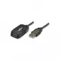 Manhattan cable alargador USB-A a USB-A, 10 m, conector macho a conector hembra, activo, 480 Mbit/s (USB 2.0), en cascada, repetidor integrado, Hi-Speed USB, negro, tres años de garantía, equivalente a USB2AAEXT10M.