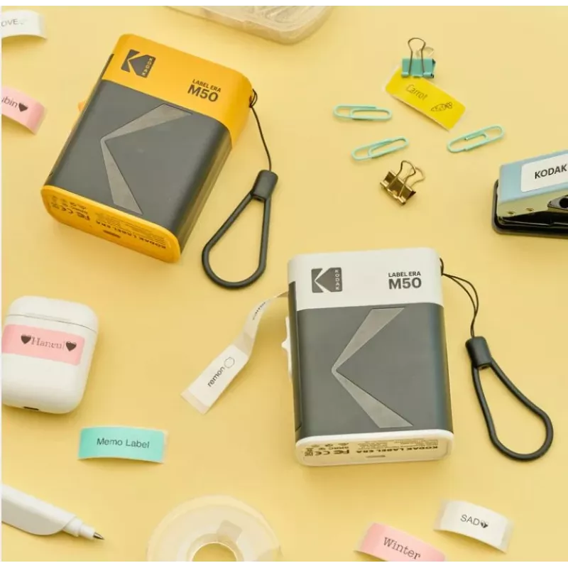 Impresora de etiquetas Kodak Label ERA M50 Bluetooth para etiquetas de 14 mm con rollo amarillo