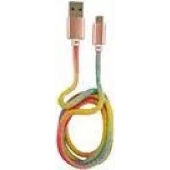 Cable LC-POWER USB-Micro-1M-3 1 m arcoíris con purpurina, USB-A a Micro-USB (LC-C-USB-MICRO-1M-3)