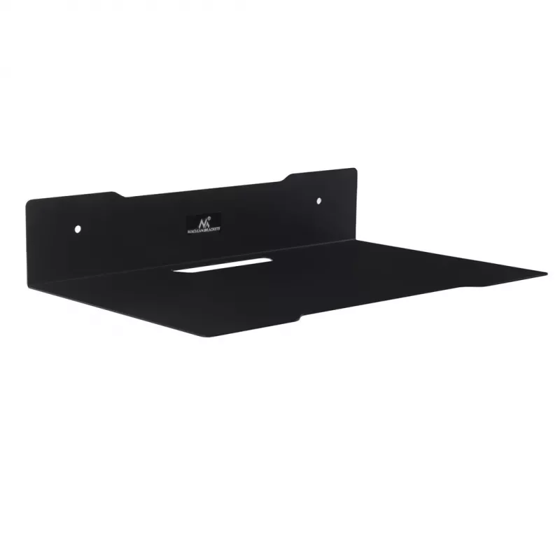 Estante de pared para decodificador MACLEAN MC-122, acero, negro, carga máx. 5 kg, distancia entre orificios 219 mm