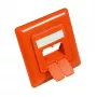 Pieza central 50x50 mm con marco embellecedor 80x80 mm para tomas de red, naranja puro RAL2004, Good Connections (GC-N0058)